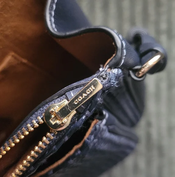 Coach Full Size Klare Bag In Navy Blue With Woven Front. - Picture 15 of 15